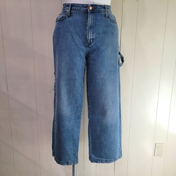 Universal Thread Denim - Universal Thread Cargo Denim Wide Leg High Waisted Light Wash Jeans Sz 16/ 36x27
